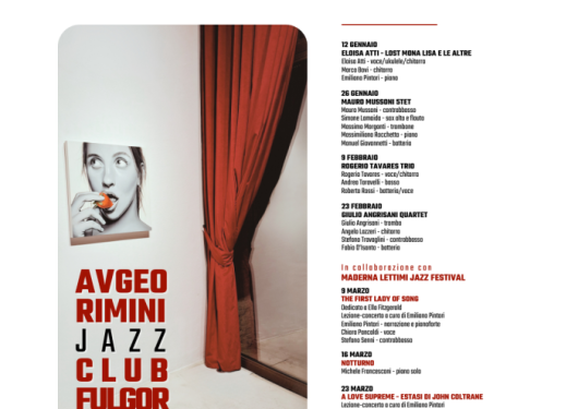 Jazzkonzertprogramm in Rimini, Januar-März 2025.